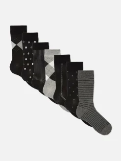 Lot De 7 Paires De Chaussettes à Motifs Variés|Primark Sale