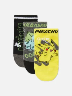 Lot De 3 Paires De Chaussettes Pour Baskets Pokémon|Primark Clearance