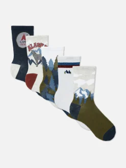 Lot De 5 Paires De Chaussettes à Motif Paysage|Primark Discount