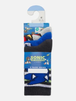 Lot De 3 Paires De Chaussettes Sonic Le Hérisson|Primark New