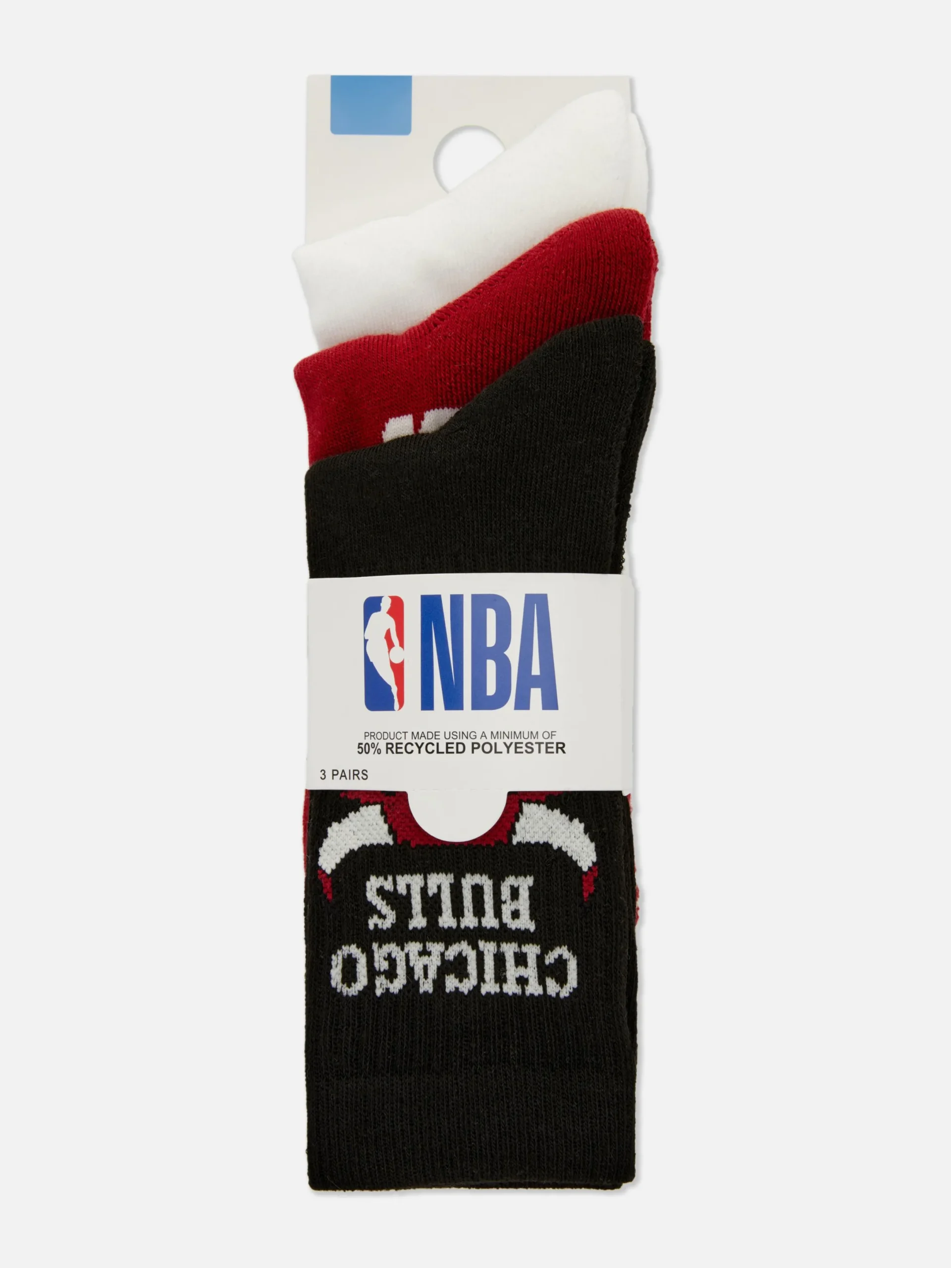 Lot De 3 Paires De Chaussettes NBA Chicago Bulls|Primark Discount