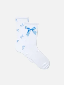 Lot De 2 Paires De Chaussettes Coquettes à Nœud|Primark Discount