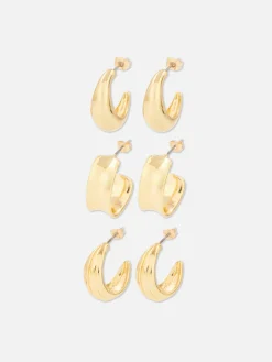 Lot De 3 Paires De Créoles Variées|Primark Outlet