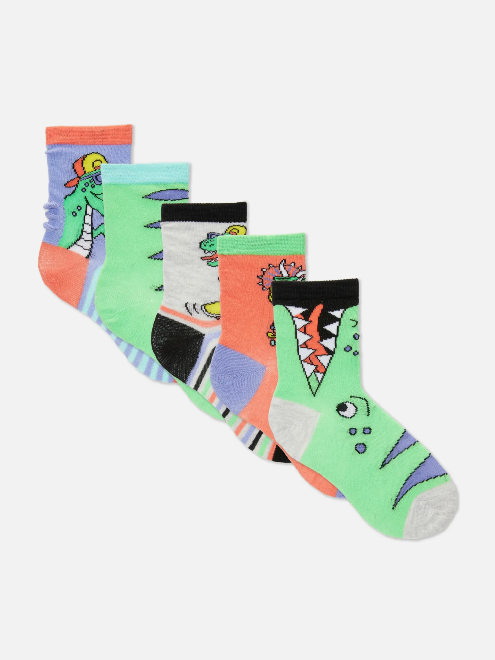 Lot De 5 Paires De Socquettes à Motif Dinosaures|Primark