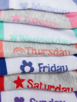 Lot De 7 Paires De Socquettes Jours De La Semaine|Primark Outlet