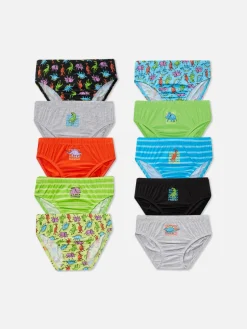 Lot De 10 Slips Jours De La Semaine à Motif Dinosaure|Primark New