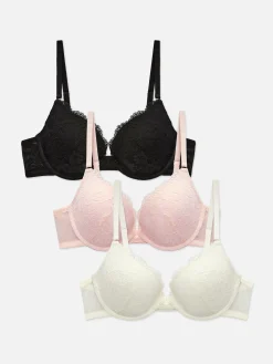 Lot De 3 Soutiens-gorge Push-up Plongeants En Dentelle|Primark Sale