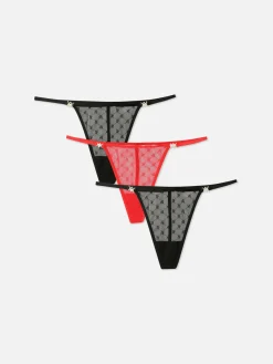 Lot De 3 Strings à Motif Monogramme|Primark Discount