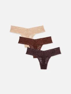 Lot De 3 Strings Bandeau En Dentelle Florale|Primark Hot