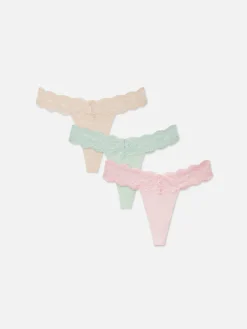 Lot De 3 Strings Bandeau En Dentelle|Primark Online