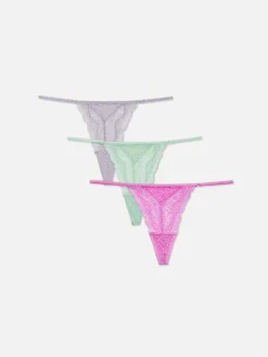 Lot De 3 Strings En Dentelle|Primark Online