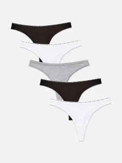 Lot De 5 Strings Stretch Tendance|Primark Clearance