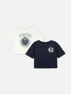 Lot De 2 T-shirts Courts|Primark Online