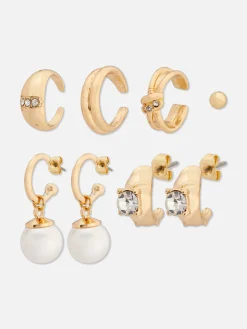 Lot De 6 clous Et Boucles D'oreilles à Clip En Strass|Primark Discount