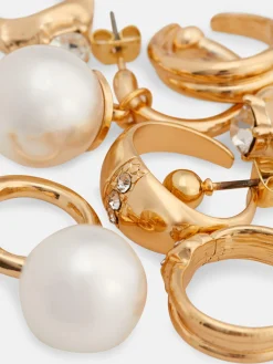 Lot De 6 clous Et Boucles D'oreilles à Clip En Strass|Primark Discount