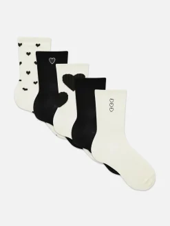 Lot De 5 paires De Chaussettes à Motif Cœur|Primark Online