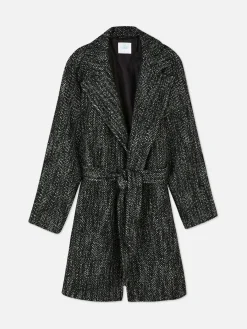 Manteau à Chevrons Avec Ceinture|Primark