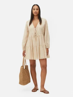 Mini Robe à Smocks Nouée Sur Le Devant|Primark Outlet
