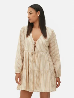 Mini Robe à Smocks Nouée Sur Le Devant|Primark Outlet