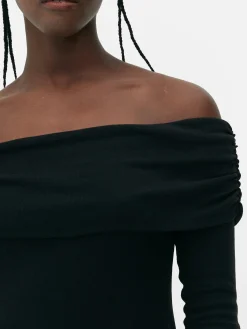 Mini Robe Patineuse à Encolure Bateau Repliée|Primark Discount