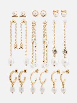 9 paires De Boucles D'oreilles à Fausses Perles|Primark Online