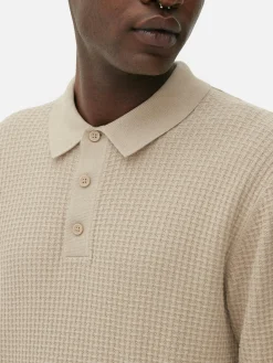 Polo Texturé à Manches Longues|Primark
