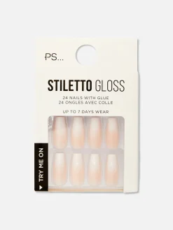 PS... Faux Ongles Brillants Stiletto Effet Dégradé|Primark New