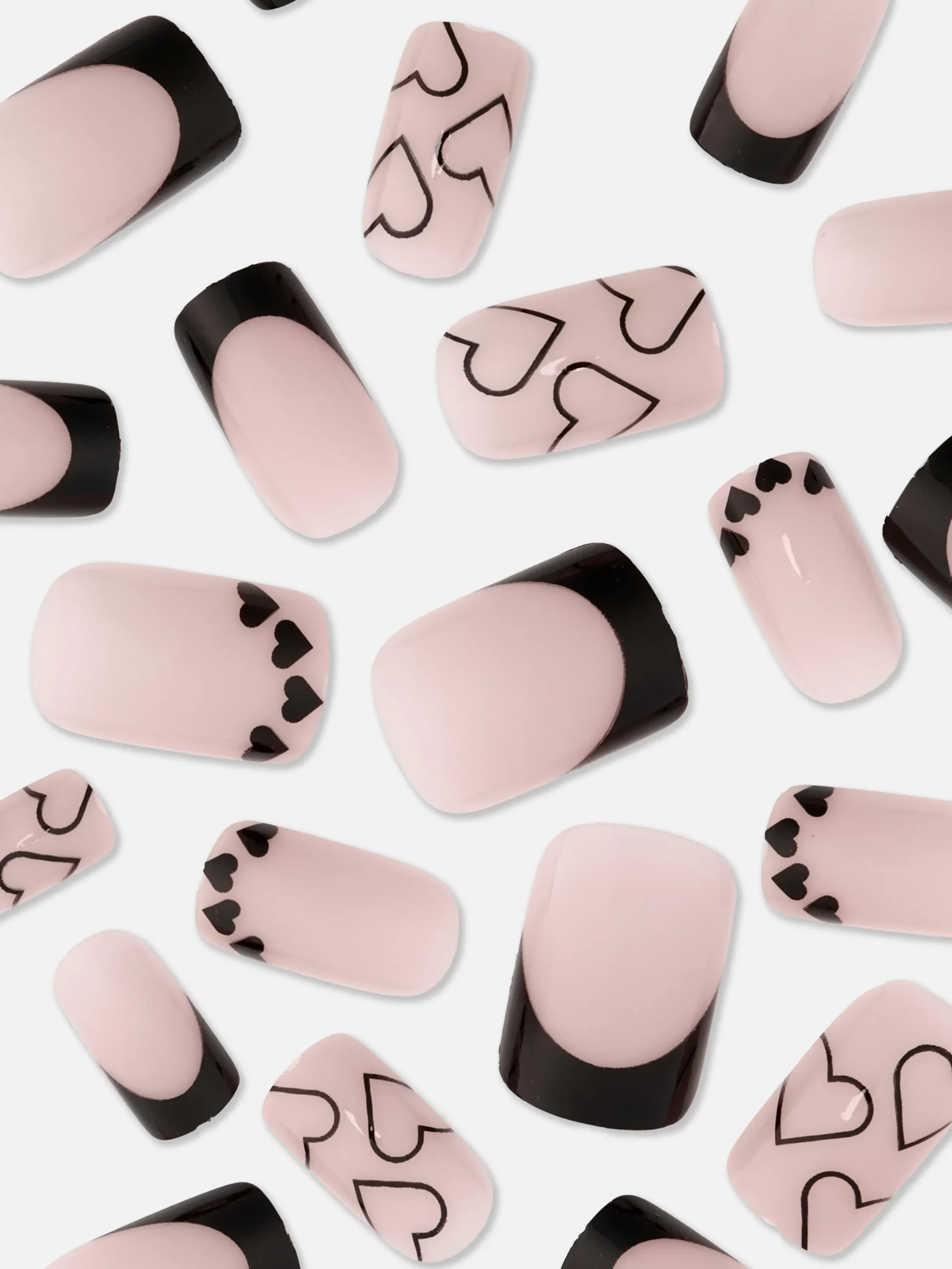 PS... Faux Ongles Carrés Brillants Avec Cœurs|Primark Sale