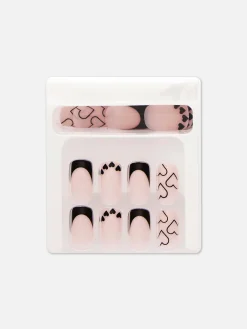 PS... Faux Ongles Carrés Brillants Avec Cœurs|Primark Sale