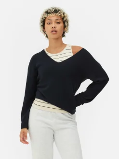 Pull à Manches Longues Et Col Bateau|Primark New