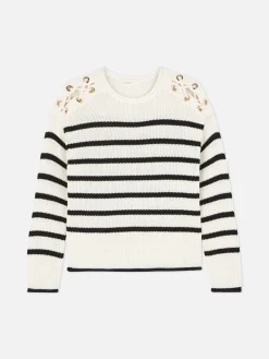 Pull à Rayures Et épaules En Treillage|Primark Outlet