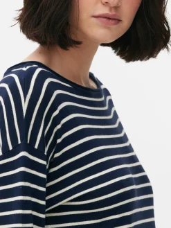 Pull Col Bateau à Rayures En Maille Fine|Primark Online