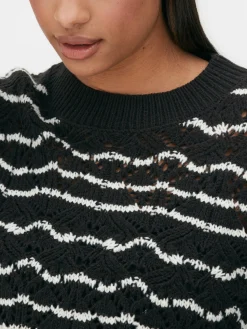 Pull En Maille Ajourée à Col Ras-du-cou|Primark Online