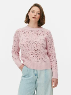 Pull En Maille Ajourée à Col Ras-du-cou|Primark Outlet