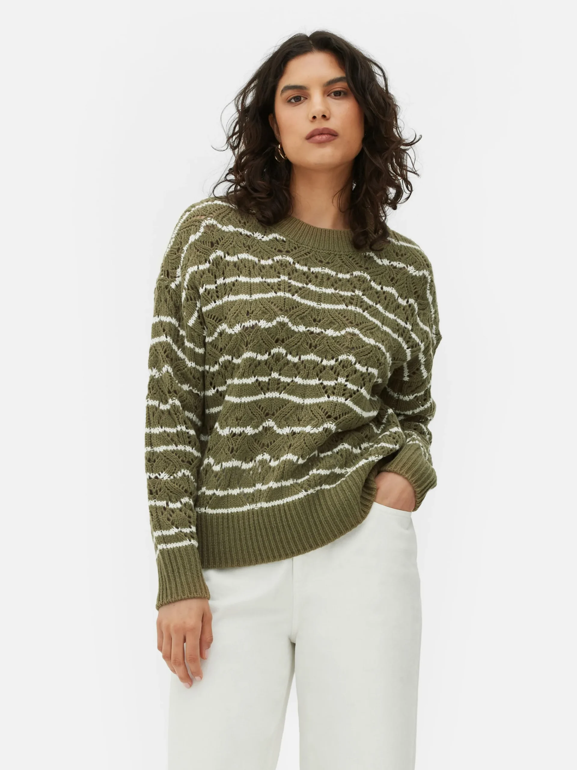 Pull En Maille Ajourée à Col Ras-du-cou|Primark Discount