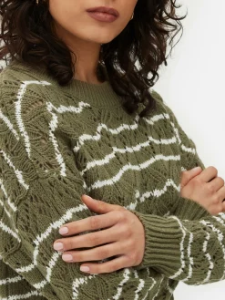 Pull En Maille Ajourée à Col Ras-du-cou|Primark Discount