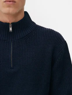 Pull En Maille Côtelée à Col Zippé|Primark Sale