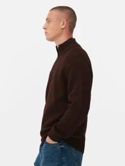 Pull En Maille Côtelée à Col Zippé|Primark Outlet