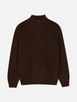 Pull En Maille Côtelée à Col Zippé|Primark Outlet