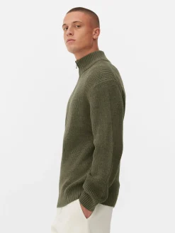 Pull En Maille Côtelée à Col Zippé|Primark Online