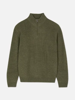 Pull En Maille Côtelée à Col Zippé|Primark Online