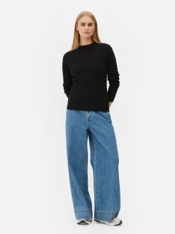 Pull En Maille Torsadée à Col Montant|Primark