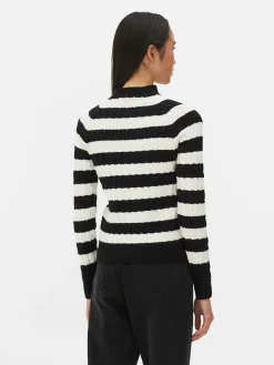 Pull En Maille Torsadée à Col Montant|Primark Online