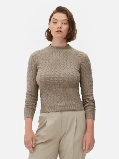 Pull En Maille Torsadée à Col Montant|Primark Outlet