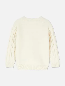 Pull En Maille Torsadée à Fleurs Brodées|Primark Discount