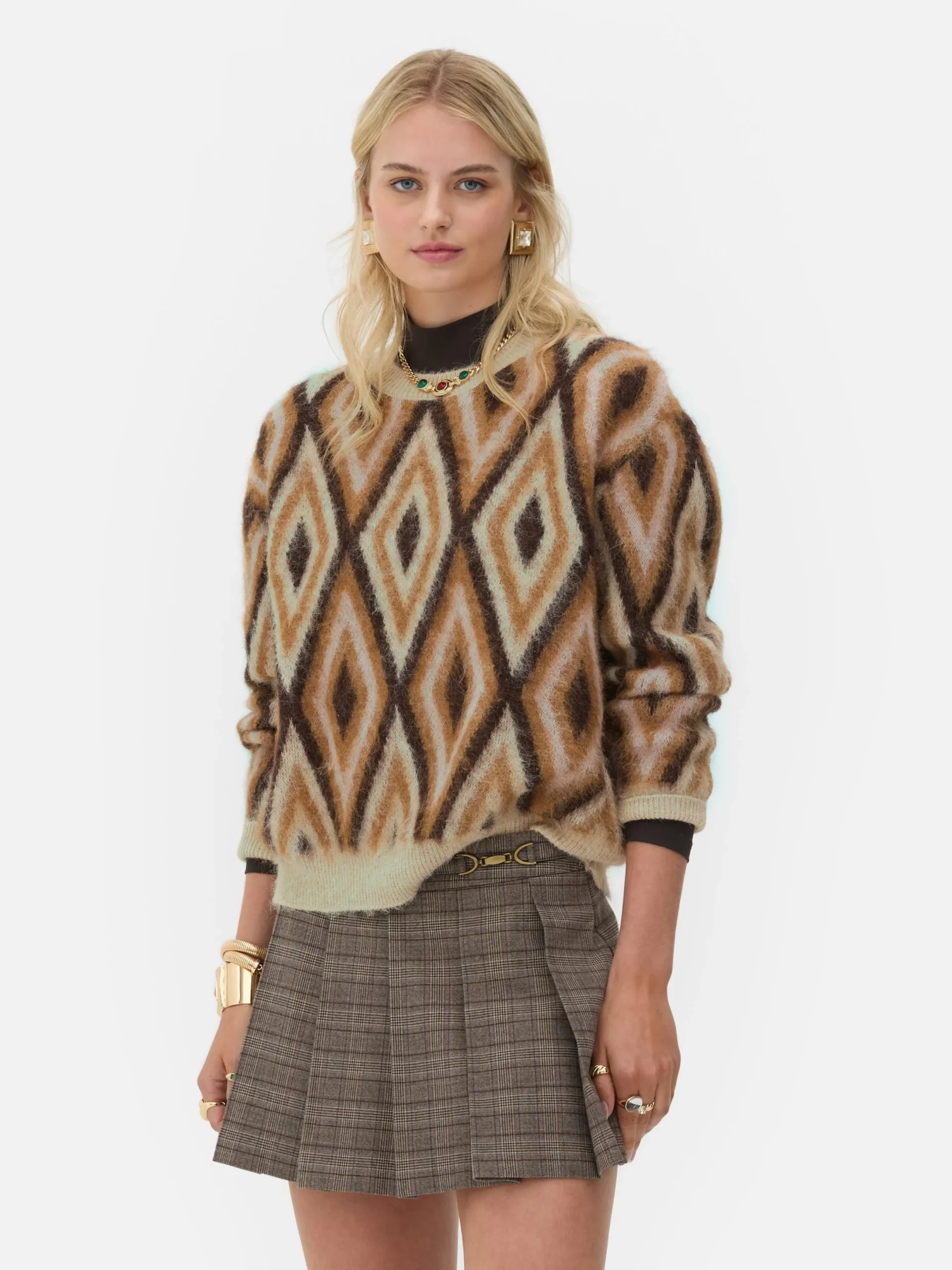 Pull En Tricot à Motif Losange Rita Ora|Primark Online