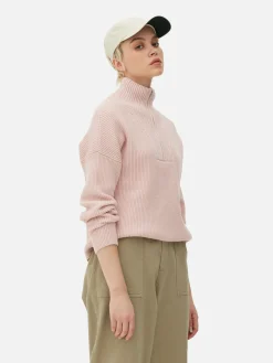 Pull Tricoté à Encolure Zippée|Primark Discount