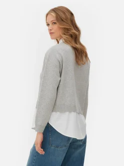 Pull Tricoté à Message Et Chemise Deux-en-un|Primark