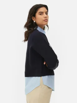 Pull Tricoté à Message Et Chemise Deux-en-un|Primark Best