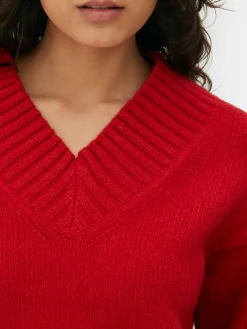 Pull Tricoté épais à Col En V|Primark New